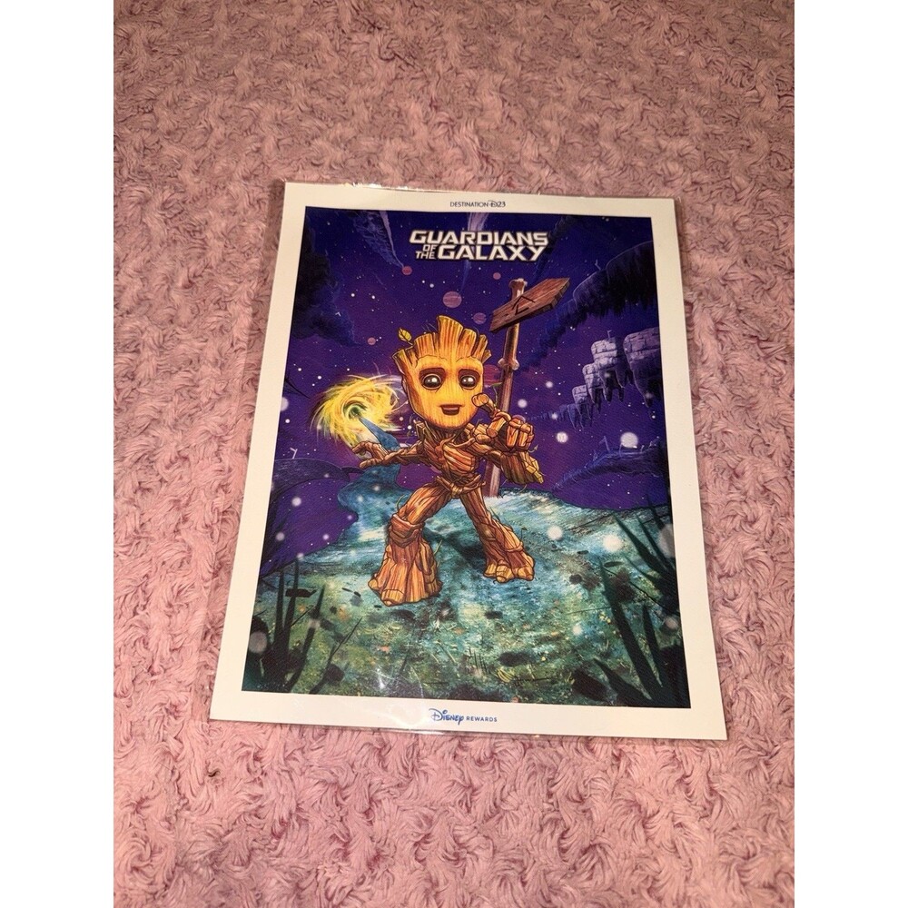 2023 Disney Rewards Destination D23 Guardians of the Galaxy Groot Lithograph NEW